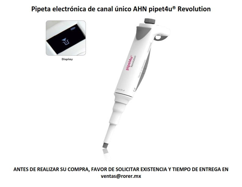 Pipeta electrónica de canal único AHN pipet4u® Revolution